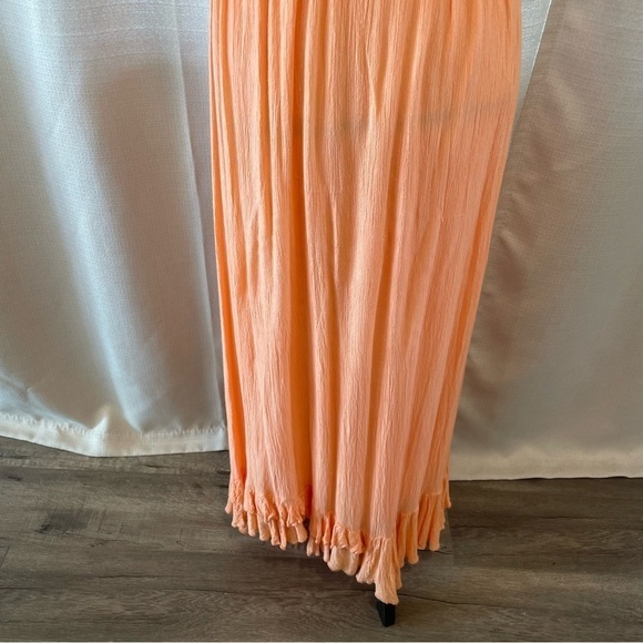 Free People Adella Slip Maxi Dress Womens Bralette Strappy Pretty Peach Sz M NWT - Picture 5 of 10